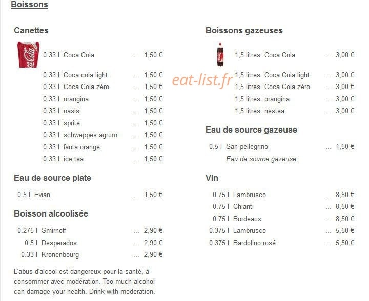 Sun Pizza — carte page 8