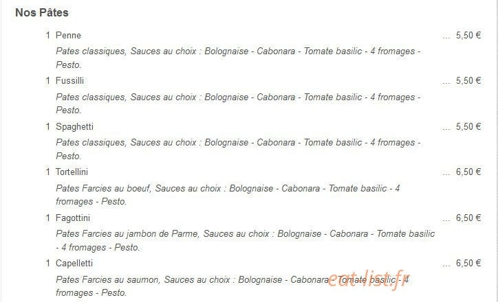 Sun Pizza — carte page 4