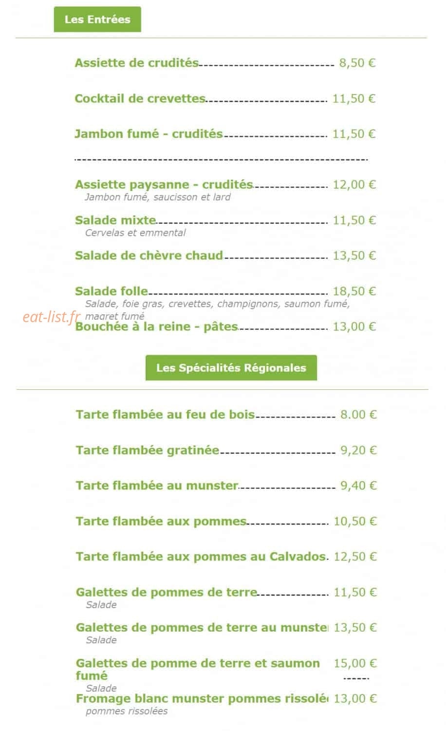 Au Tilleul — carte page 1
