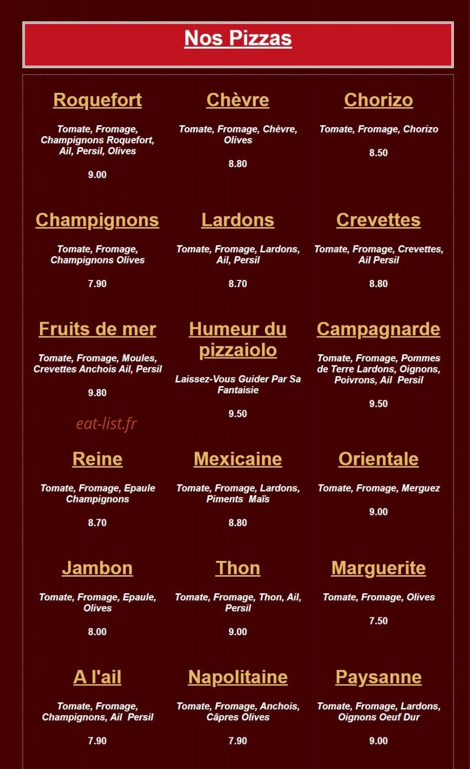 Aux Trois Goûts — carte page 5