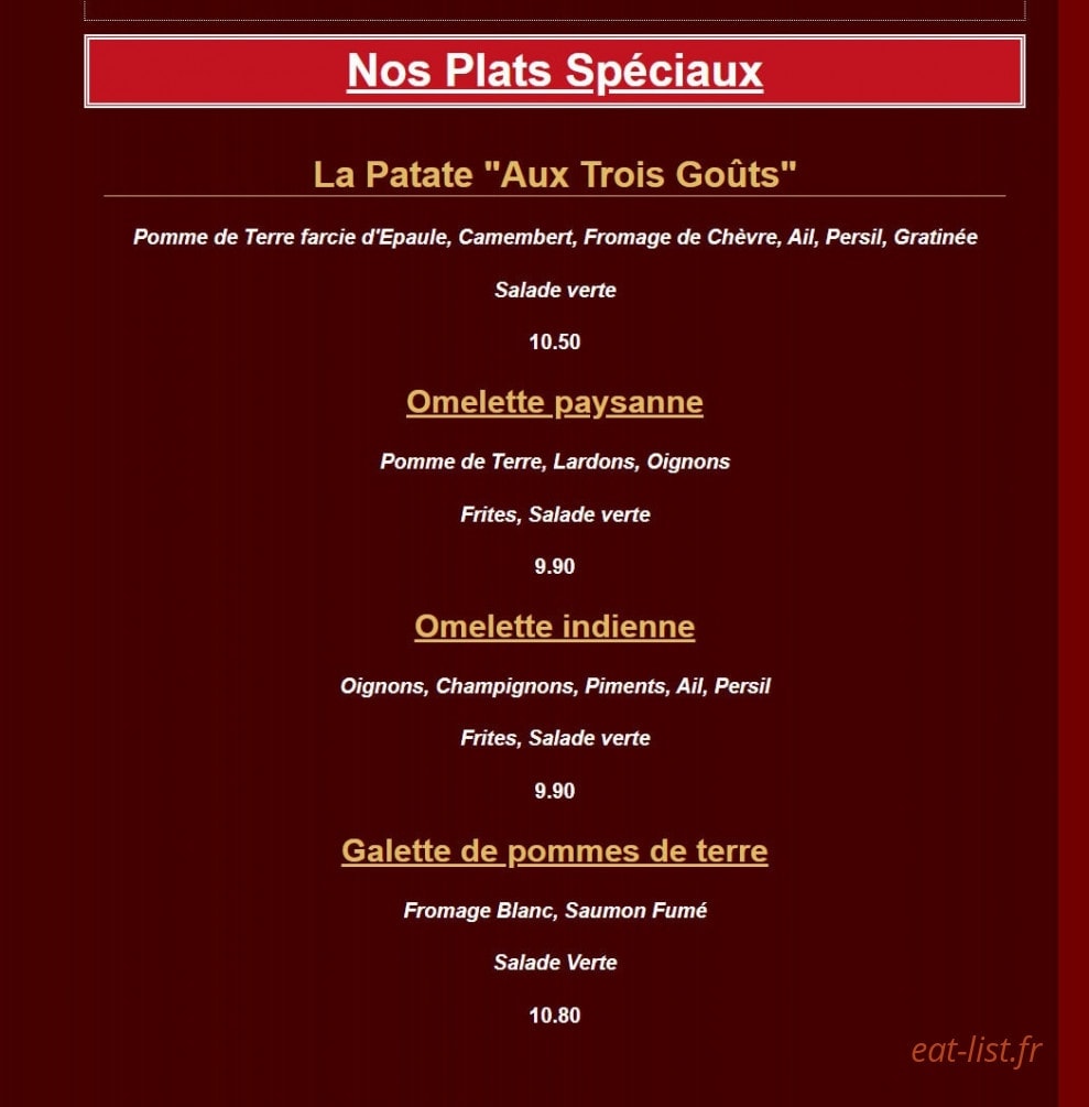 Aux Trois Goûts — carte page 3