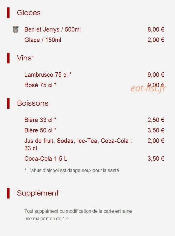Sam Pizzas — carte page 6