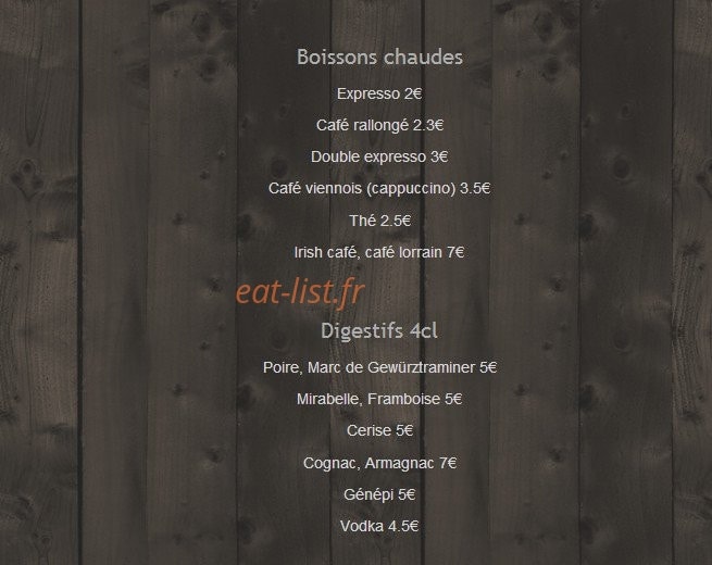 A La Charrue d'Or — carte page 4