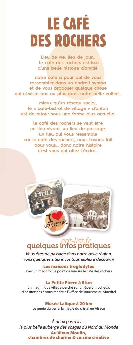 Café des Rochers — carte page 8