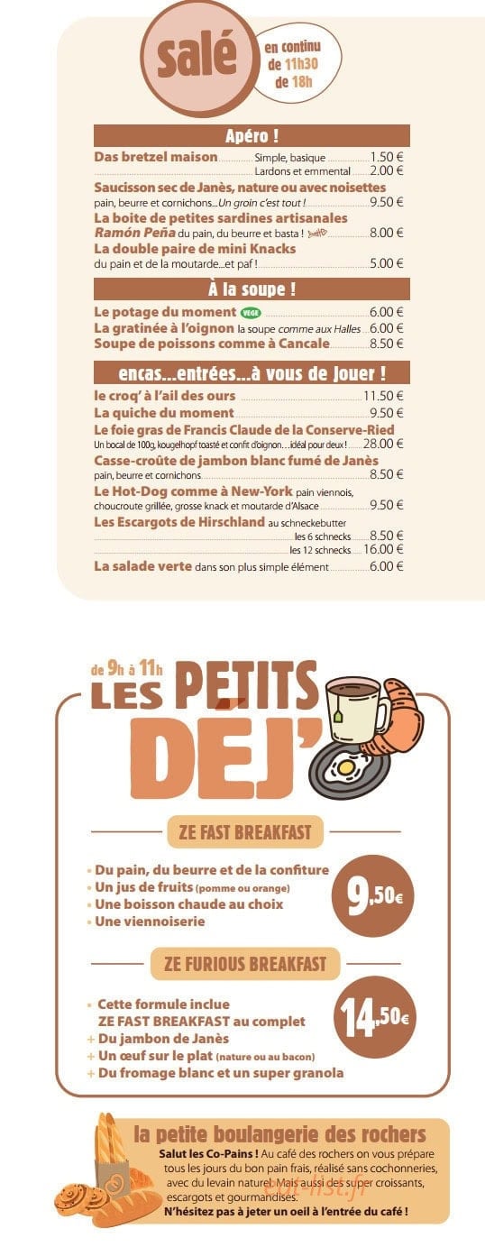 Café des Rochers — carte page 2