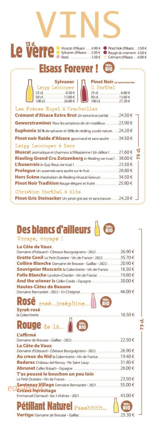 Café des Rochers — carte page 7