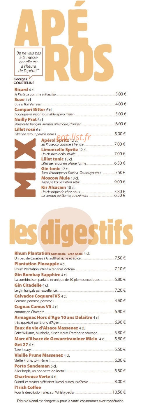 Café des Rochers — carte page 4