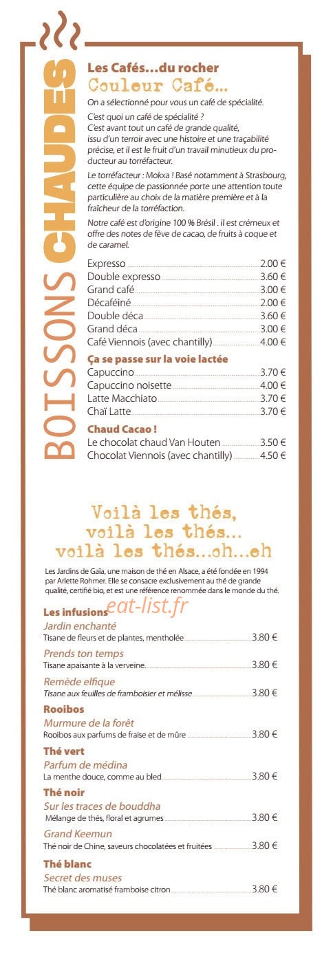 Café des Rochers — carte page 6