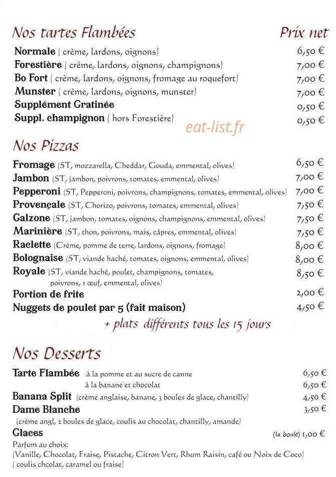 Chez Nico — carte page 2