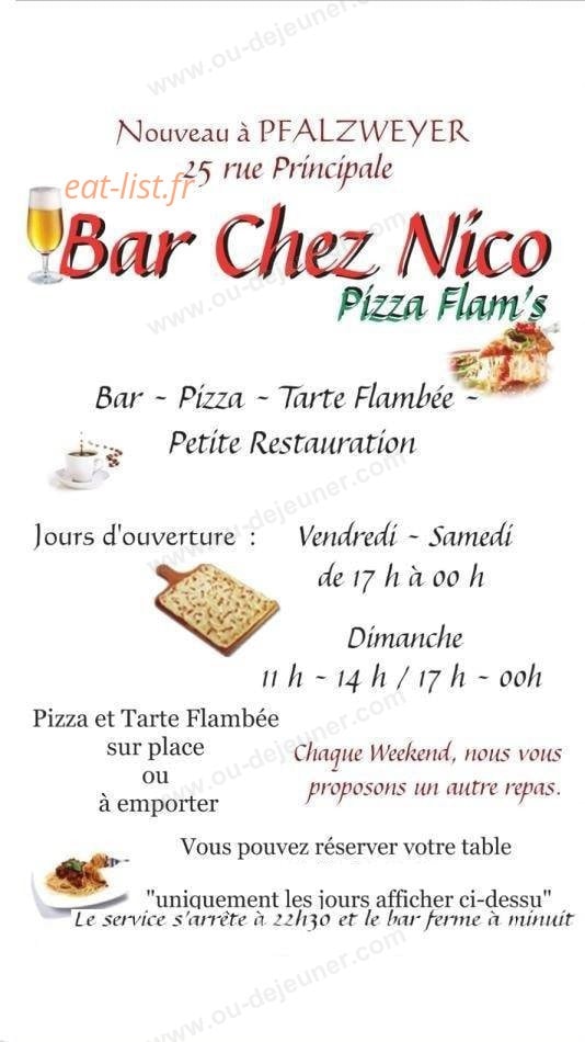 Chez Nico — carte page 1