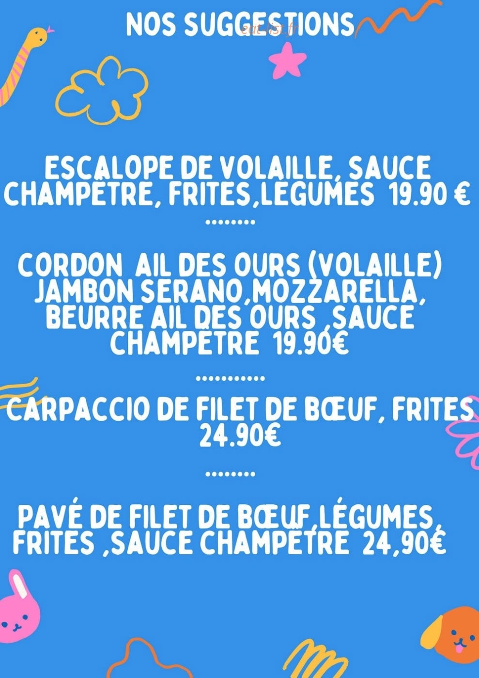 Chez Serge & Sandra — carte page 5
