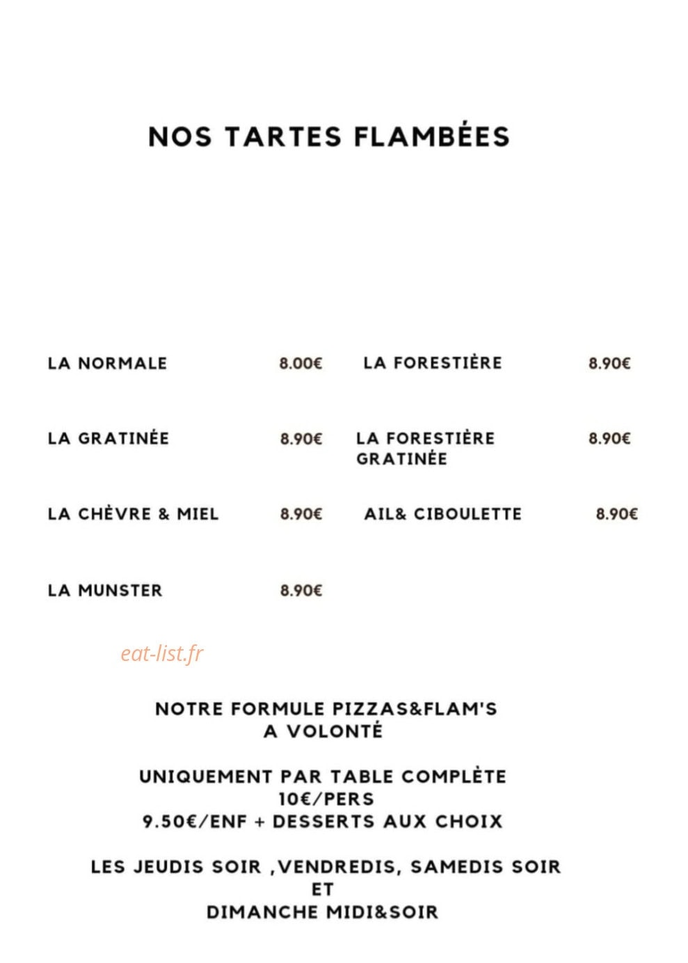 Chez Serge & Sandra — carte page 4