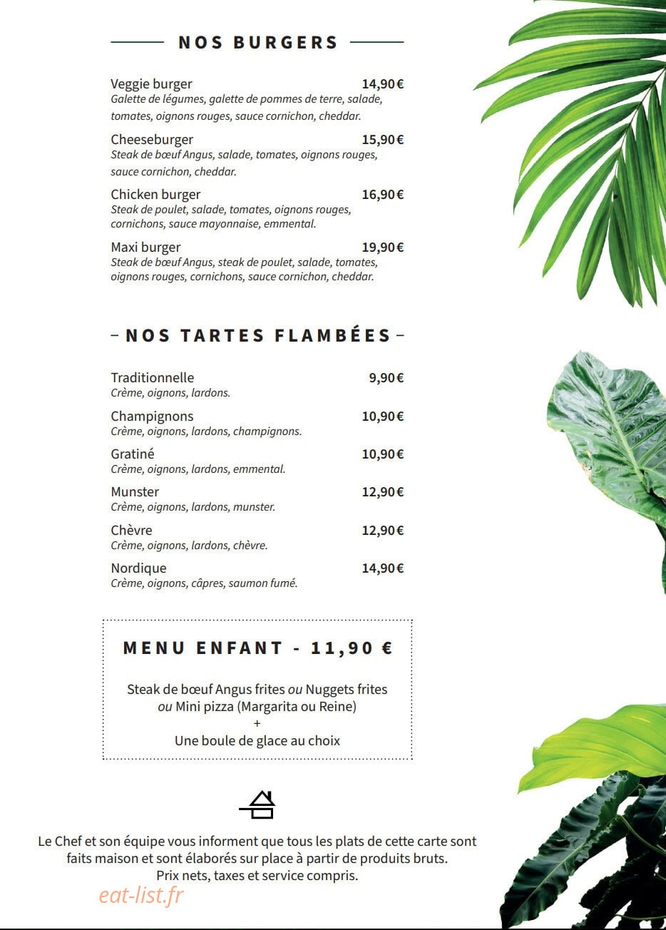 Restaurant Le DH — carte page 3