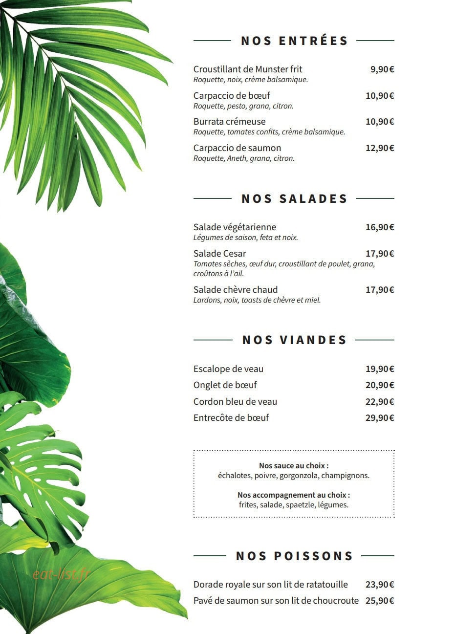 Restaurant Le DH — carte page 2