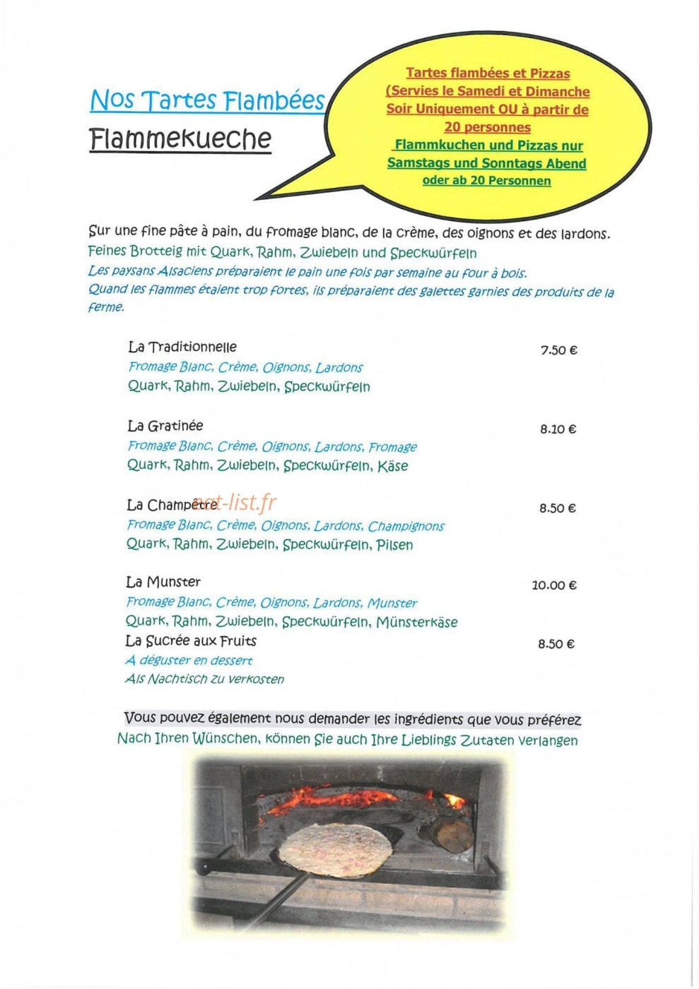Aux Comtes de Hanau — carte page 2
