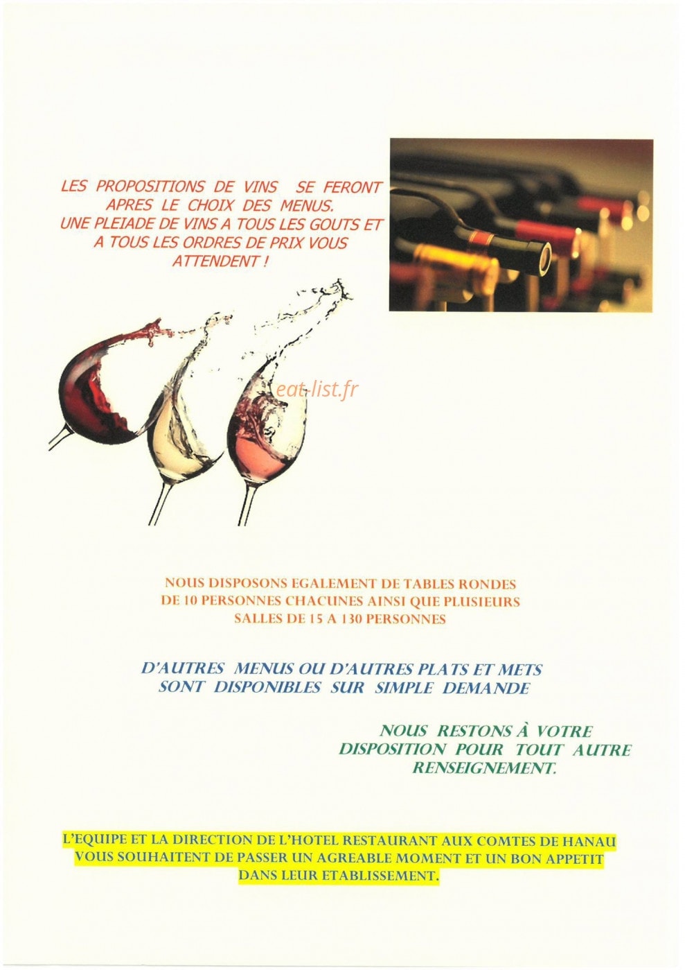 Aux Comtes de Hanau — carte page 5