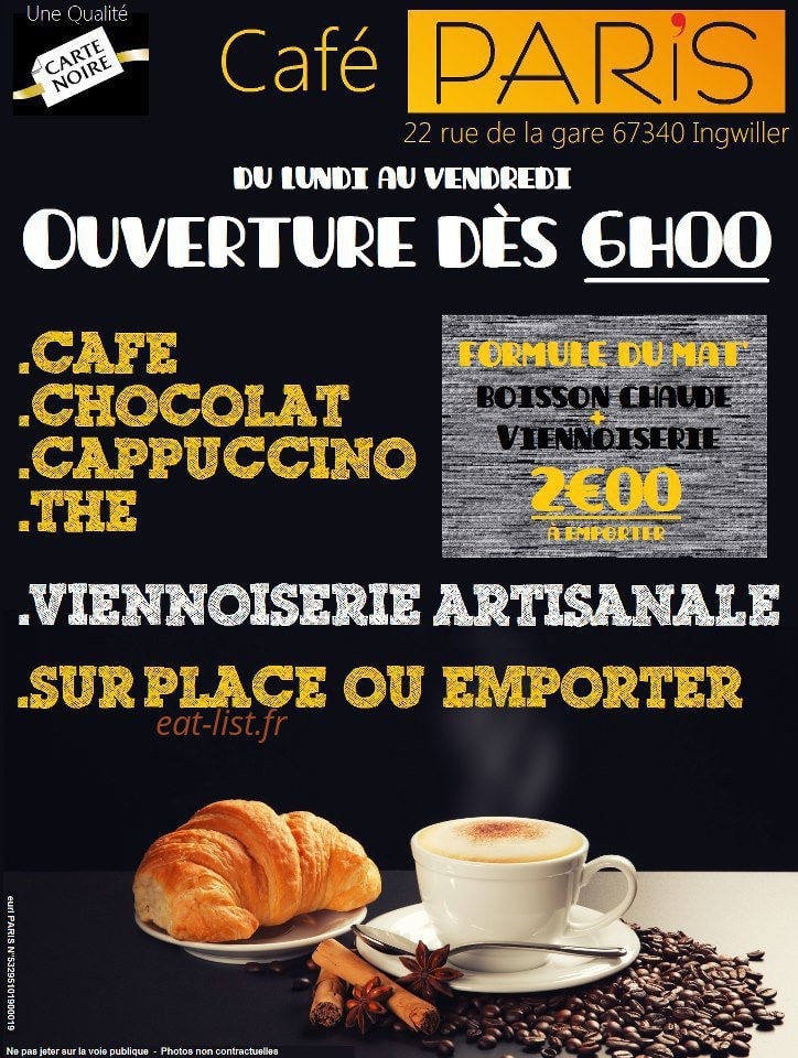 Pizza Paris — carte page 1
