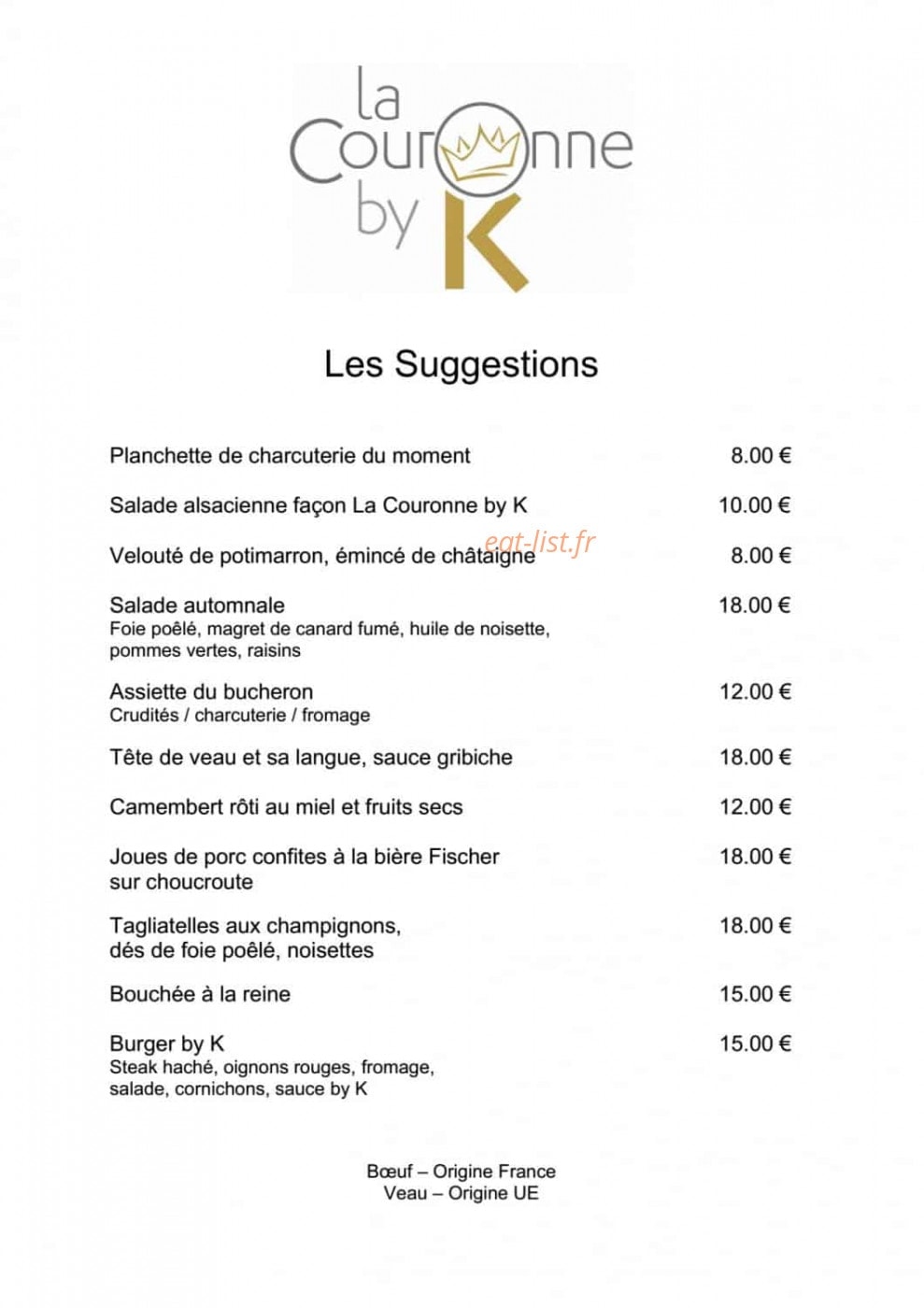 La Couronne by K — carte page 6