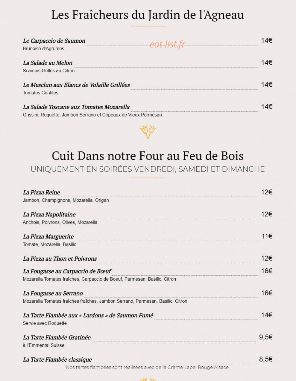 A l'Agneau — carte page 5