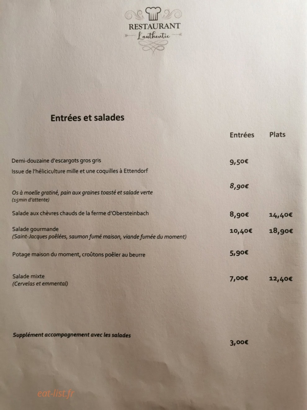 L'Authentic — carte page 1