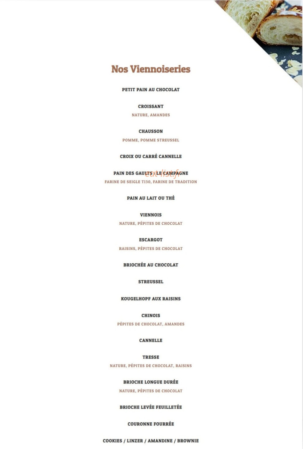 La Boulangerie JK — carte page 2