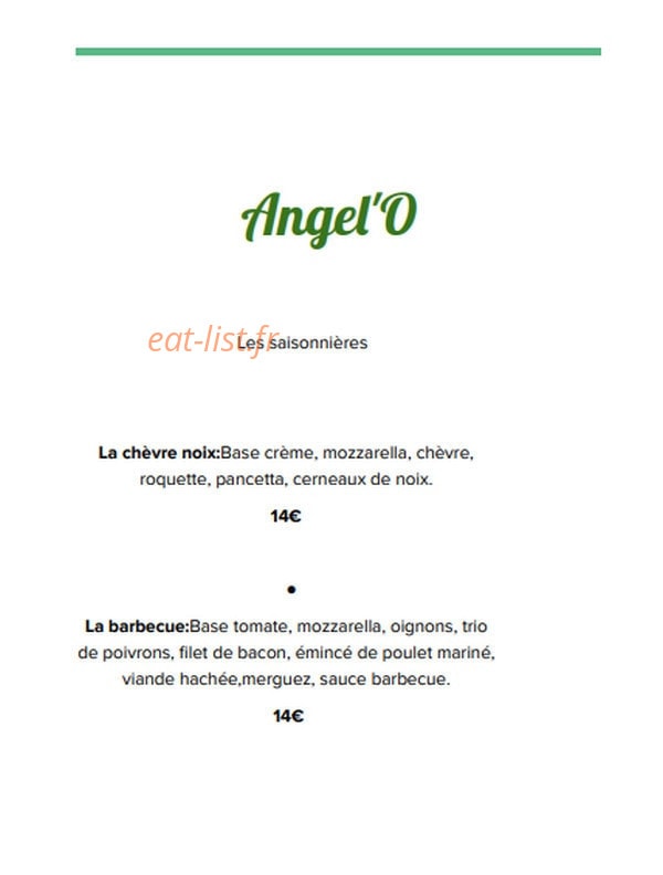 Angel'O pizza — carte page 2