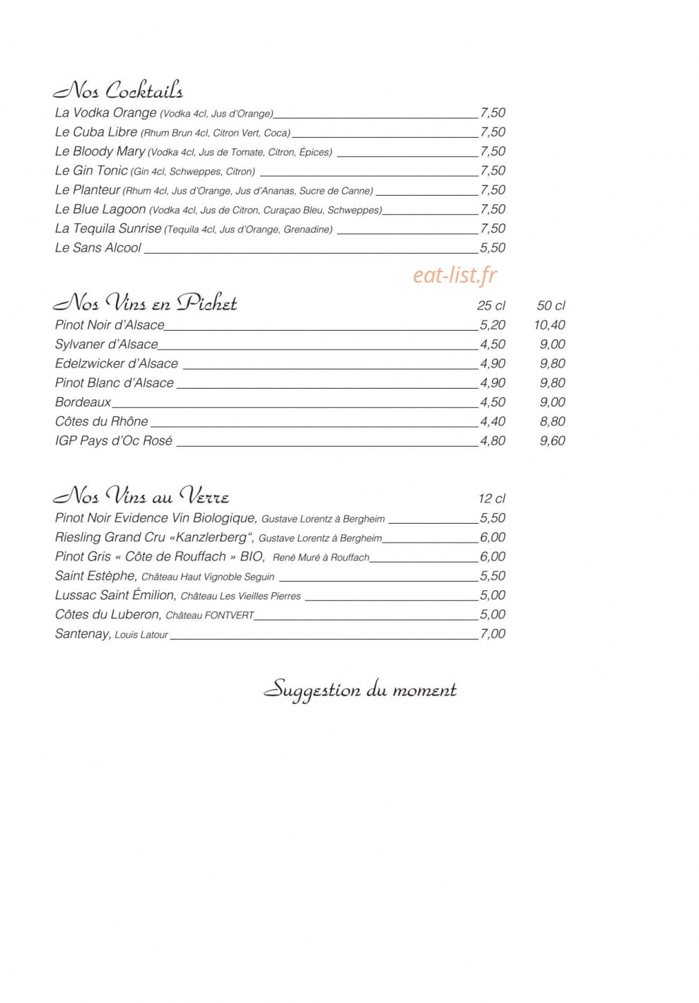 Le Marronnier — carte page 8