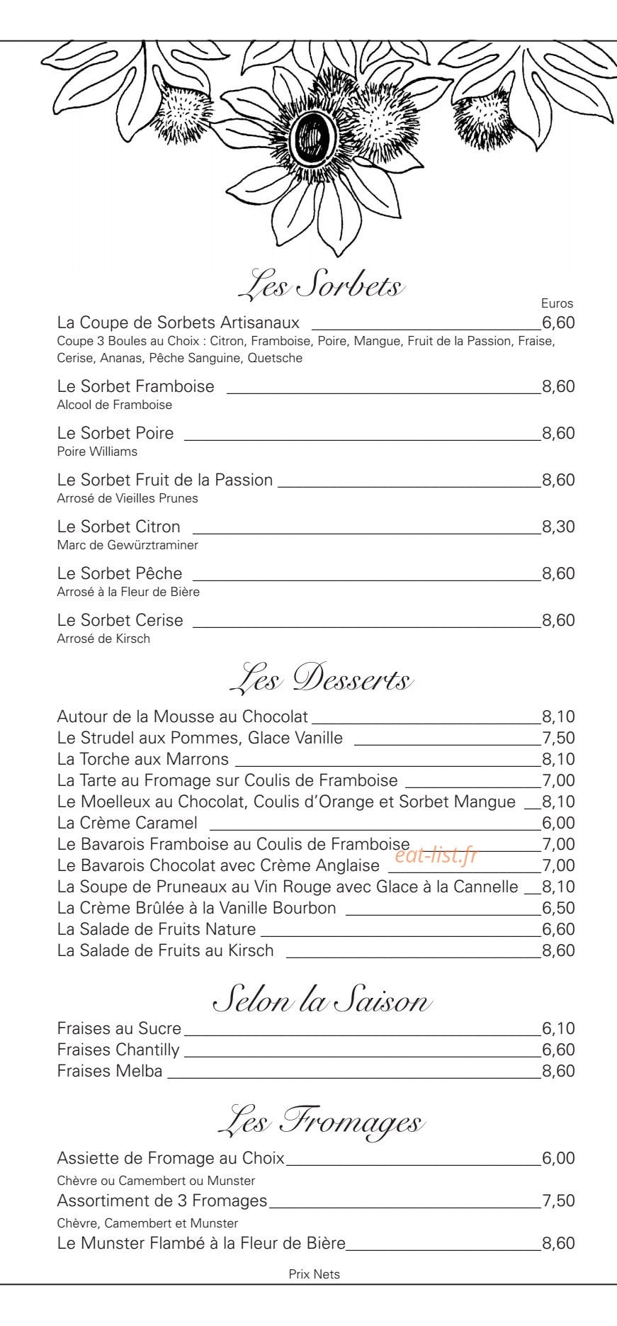 Le Marronnier — carte page 4