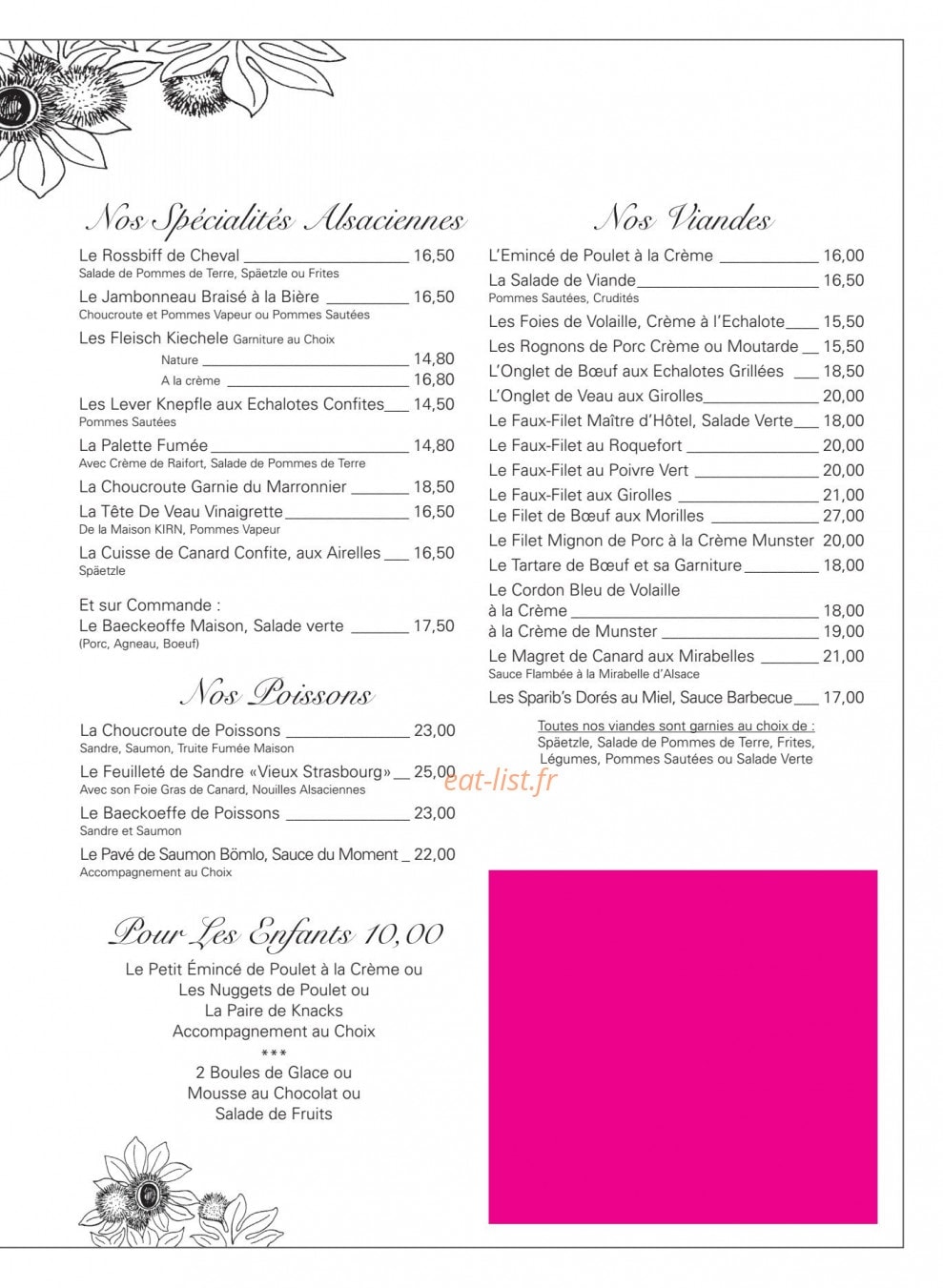 Le Marronnier — carte page 2