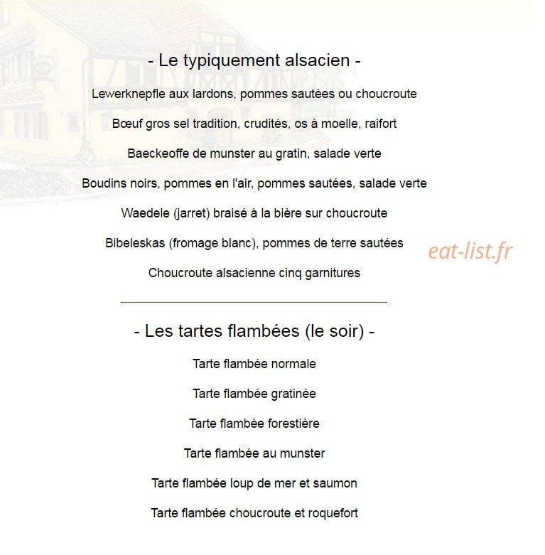 Restaurant du Tigre — carte page 6