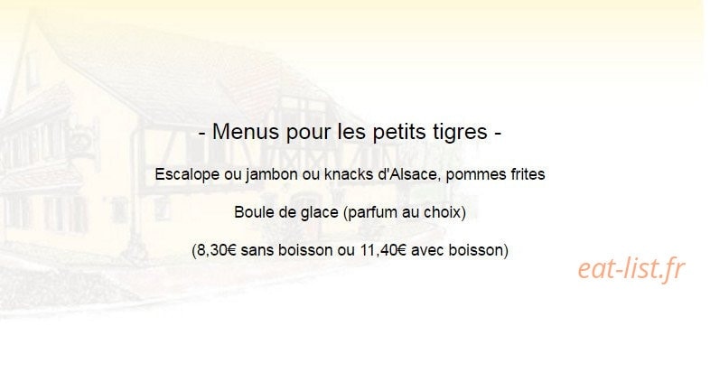 Restaurant du Tigre — carte page 7