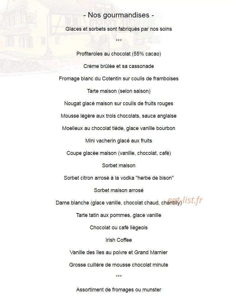 Restaurant du Tigre — carte page 9