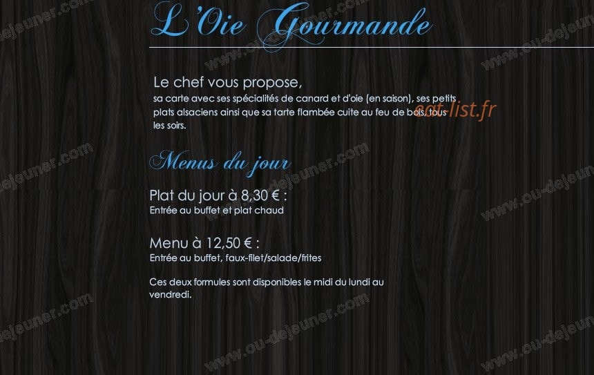 L'Oie Gourmande — carte page 3