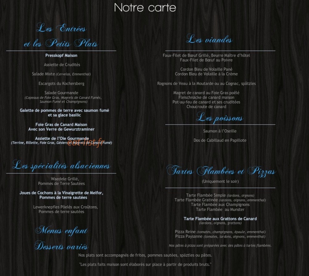 L'oie Gourmande — carte page 1