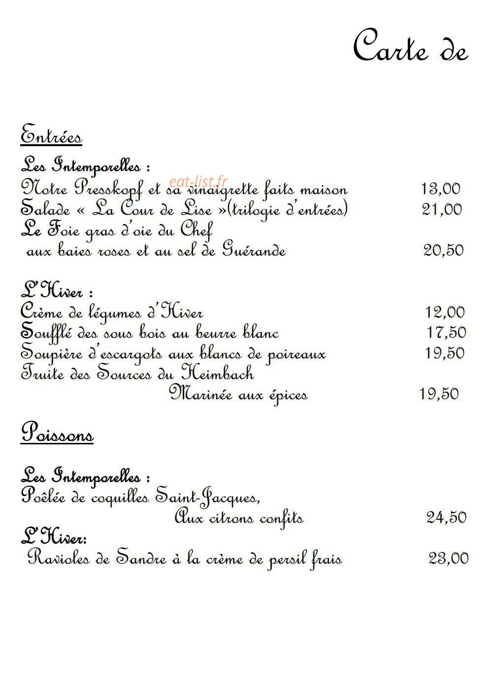 La Cour de Lise — carte page 1