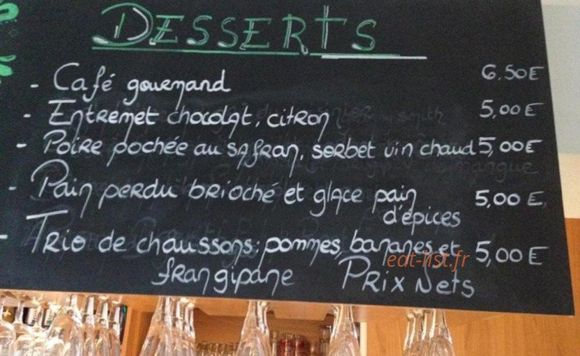 Au p'tit Resto — carte page 3
