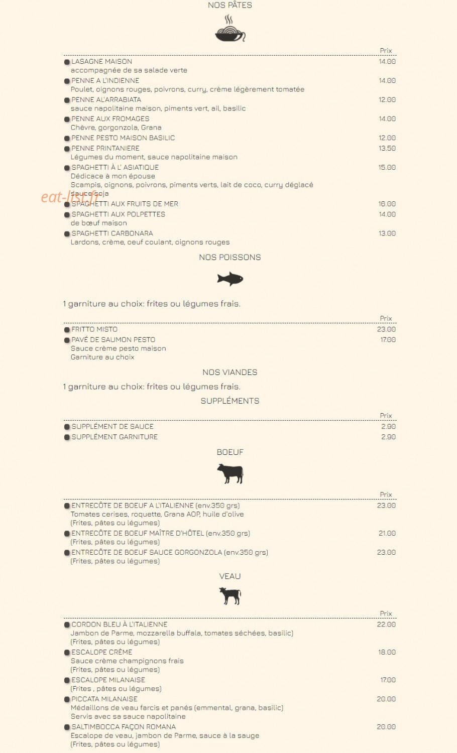 Chez Gopi — carte page 3