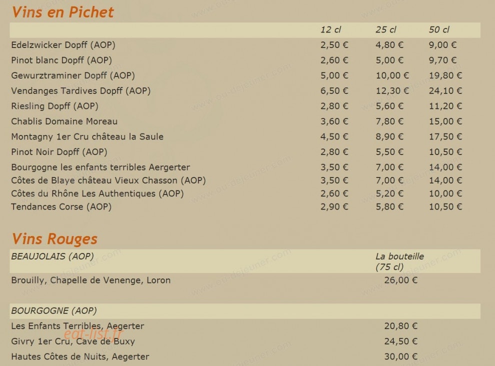 Cuisine d'Antan — carte page 9