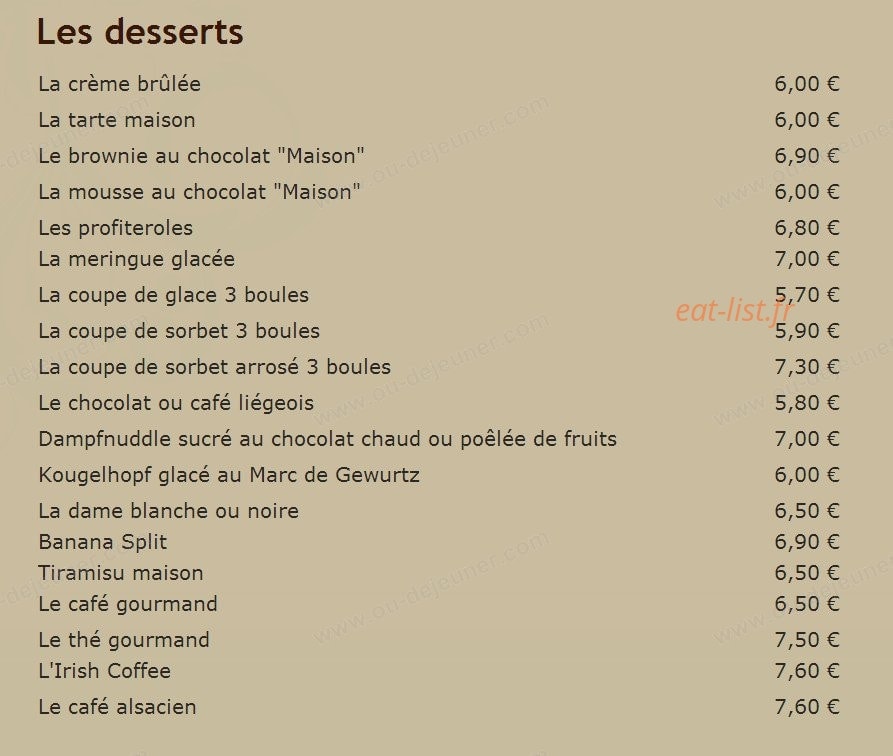 Cuisine d'Antan — carte page 5