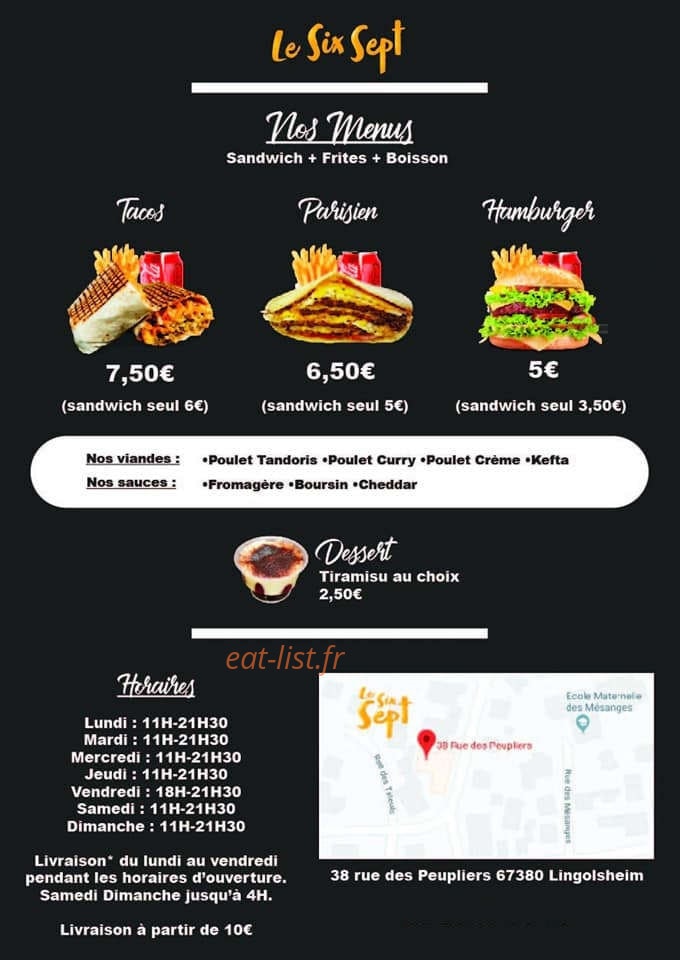 Le six sept — carte page 1