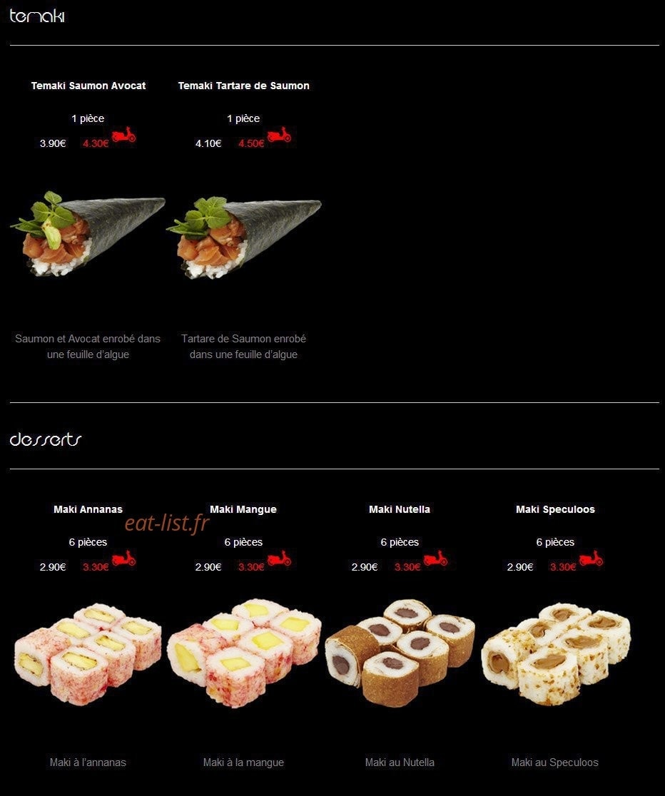 Sushi House — carte page 18