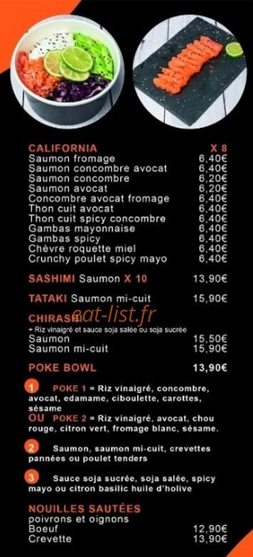 Tanaka Sushi — carte page 3