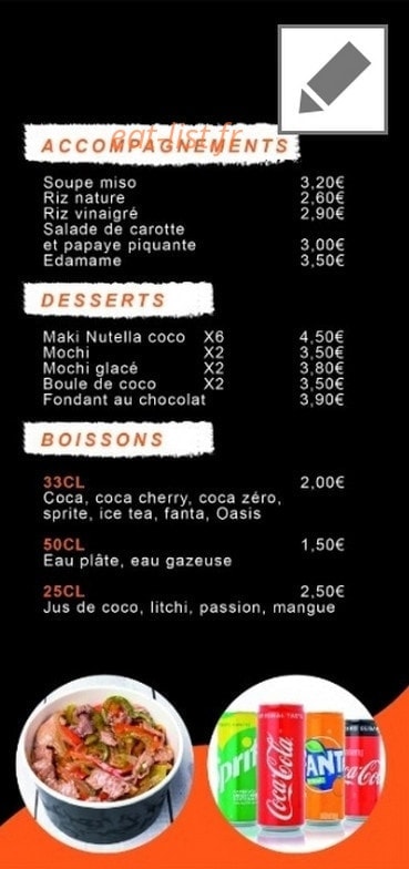 Tanaka Sushi — carte page 5