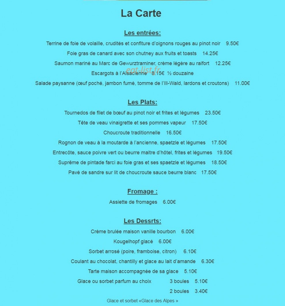 Auberge du Grenadier — carte page 2