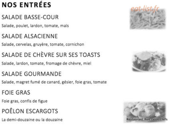 Aux Deux Clefs — carte page 2