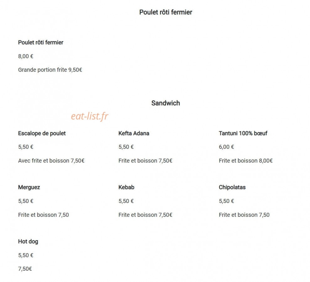 Tuna Grill — carte page 1