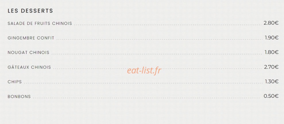Au Festin Chinois — carte page 5