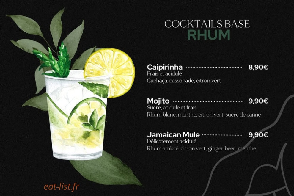 Au Gor’ill bar — carte page 1
