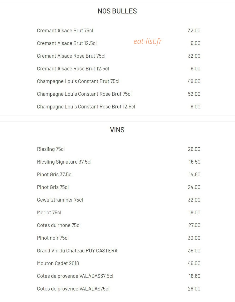 Chez Yang — carte page 17