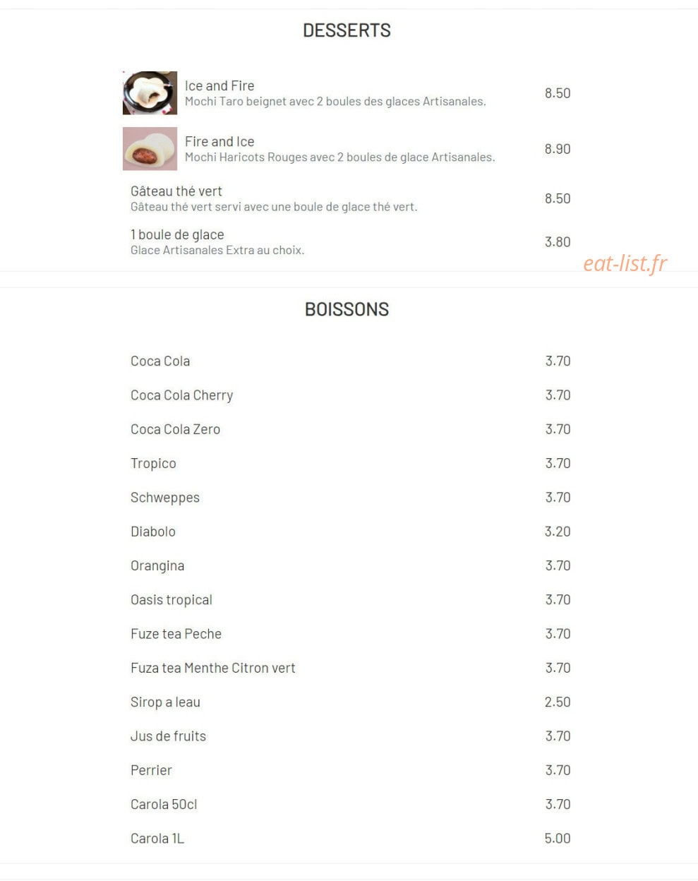 Chez Yang — carte page 13